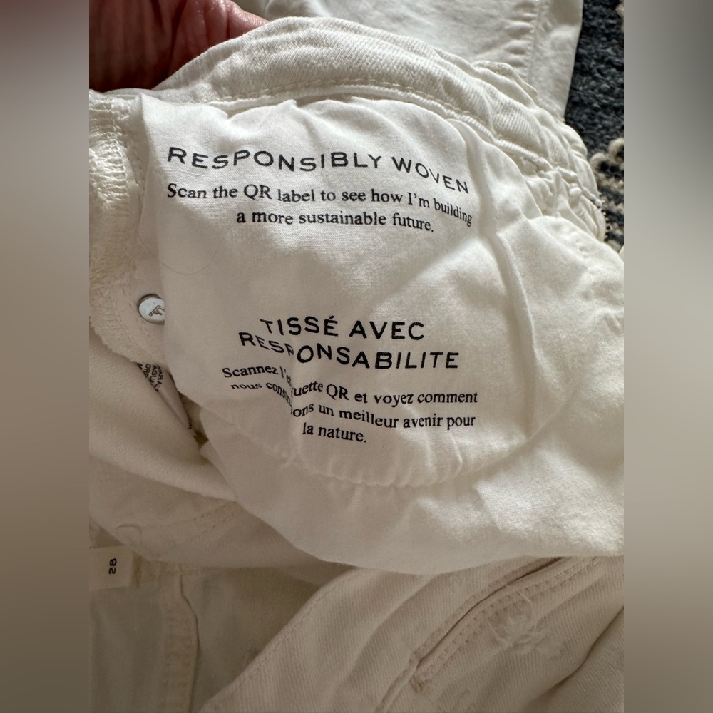 FRAME Le High Straight White Fray Jeans Size 28 - Picture 7 of 15